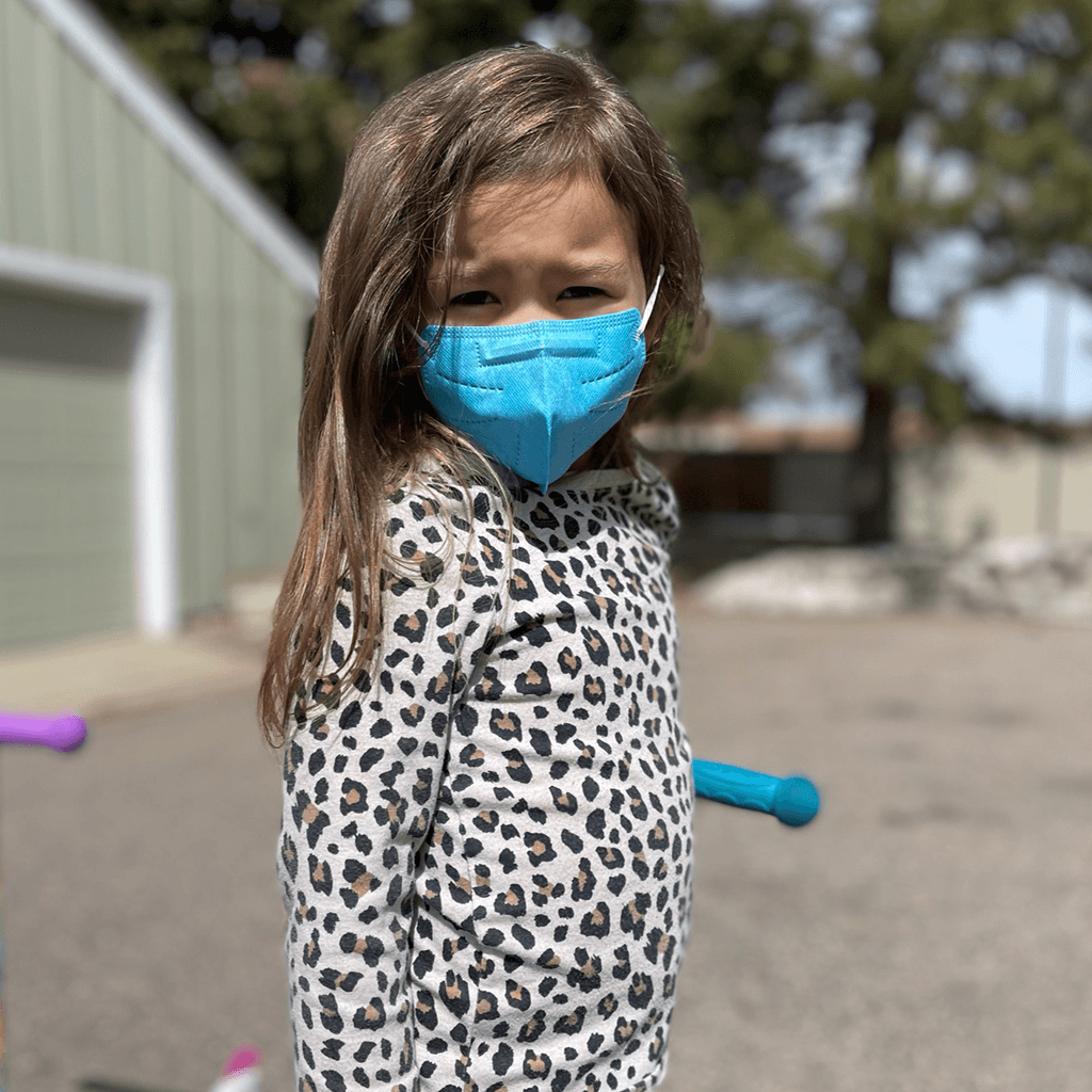 Light Blue Kids KN95 Masks - Updated Shape