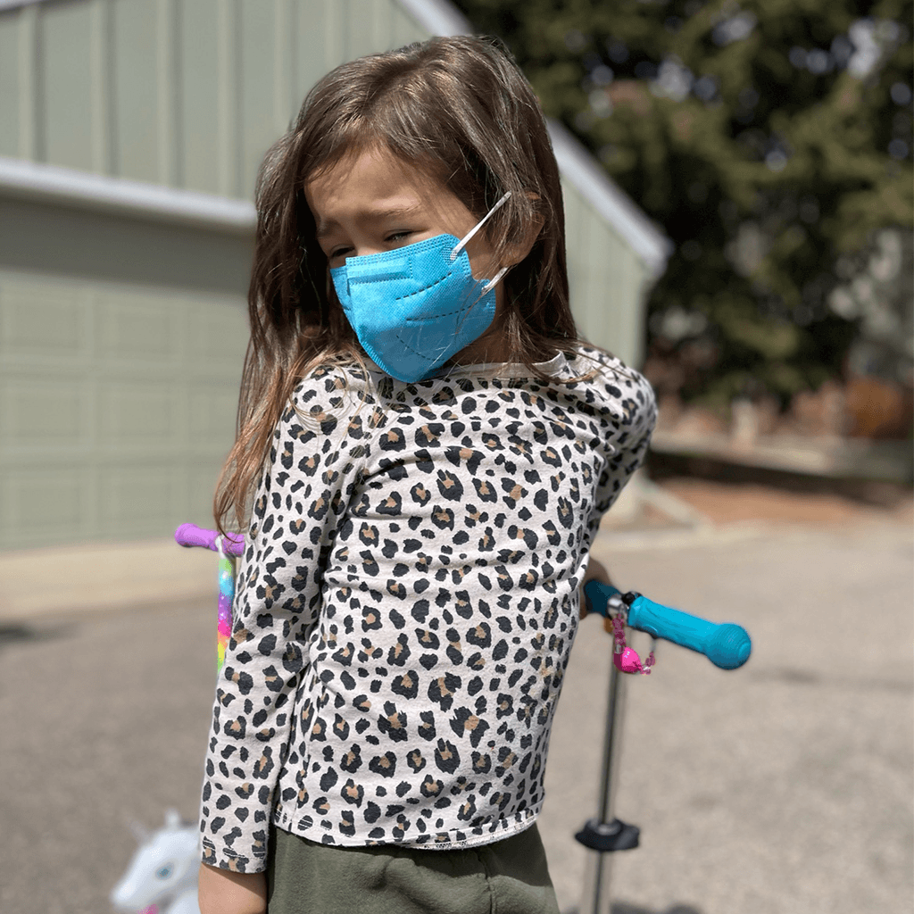 Light Blue Kids KN95 Masks - Updated Shape