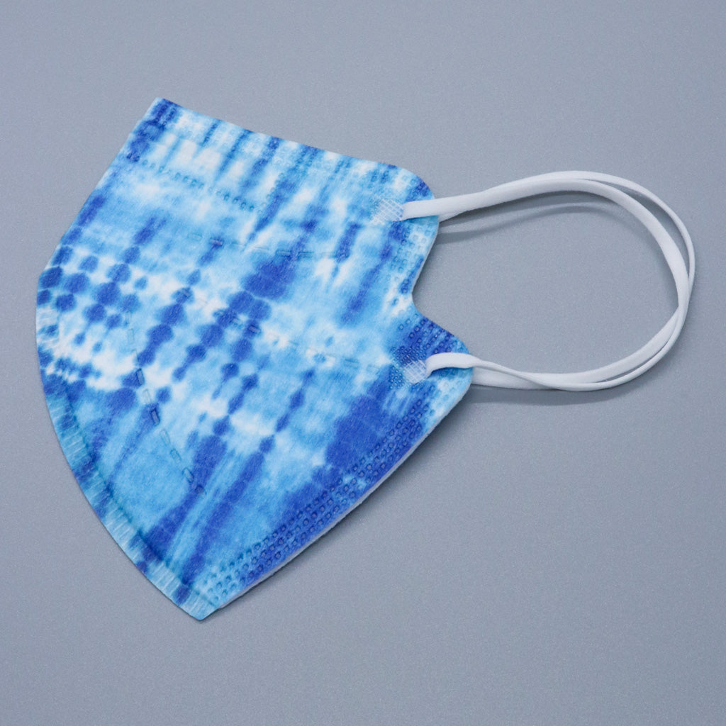 Light Blue Tie Dye Kids KN95 Masks - Updated Shape