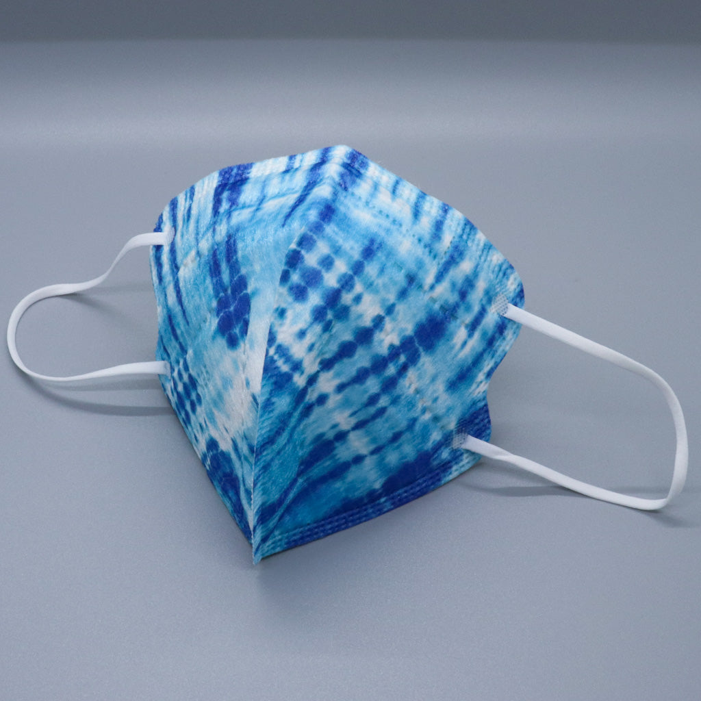 Light Blue Tie Dye Kids KN95 Masks - Updated Shape