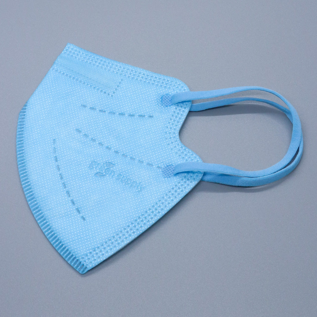 Light Blue Kids KN95 Masks - Updated Shape