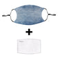 Blue Jeans Print Cloth Face Mask with Disposable PM2.5 Filter