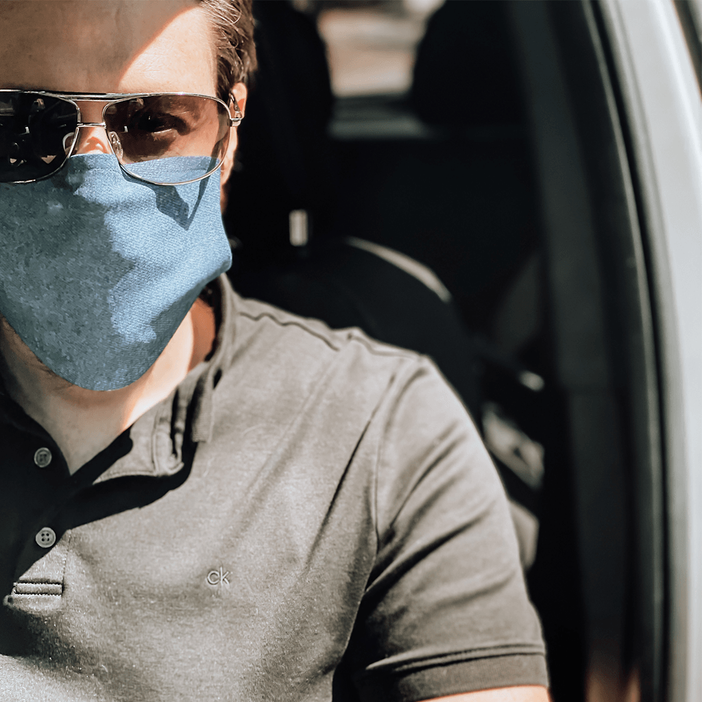 Blue Jeans Print Cloth Face Mask with Disposable PM2.5 Filter