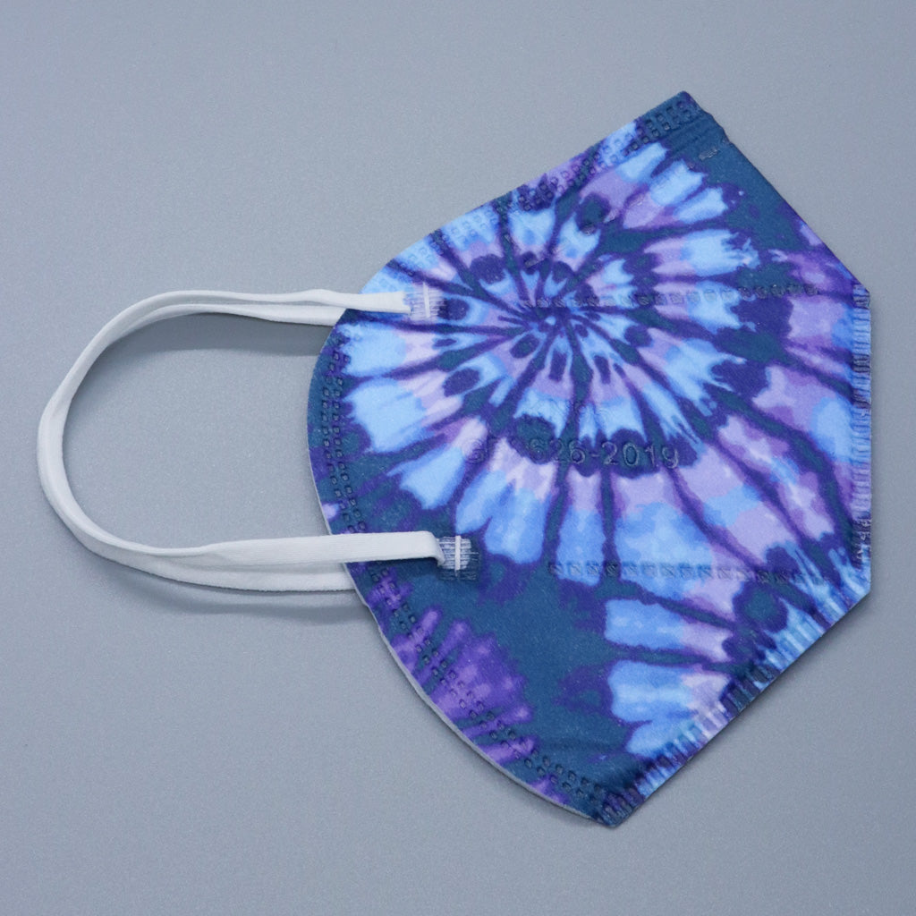 Blue Tie Dye KN95 Masks, Blue Tie Dye KN95 Face Masks