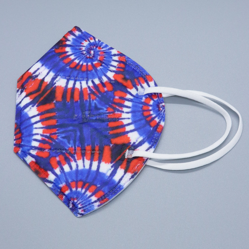 Wholesale Red, White and Blue Tie Dye KN95 Face Masks - Adult