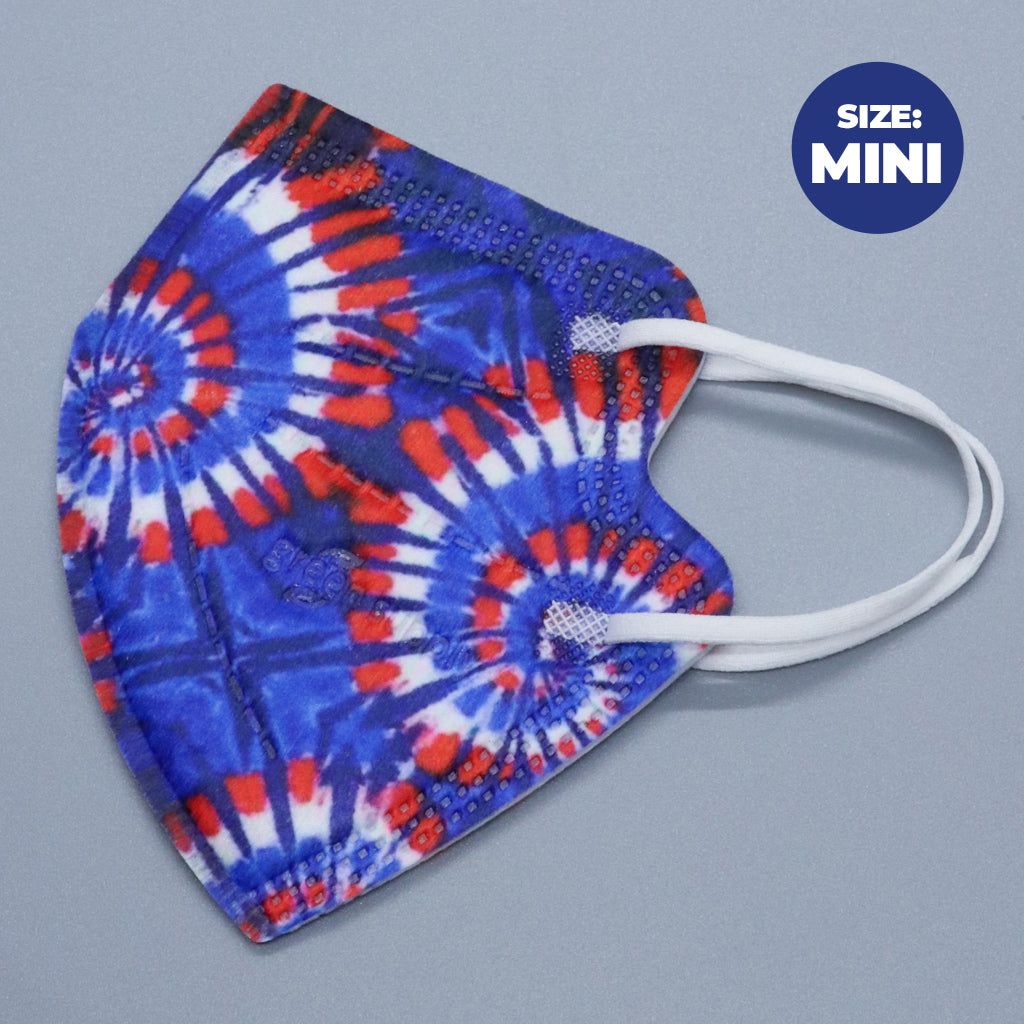 Red, White and Blue Tie Dye Mini Kids KN95 Masks