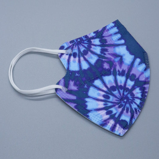 Blue Tie Dye Kids KN95 Masks - Updated Shape