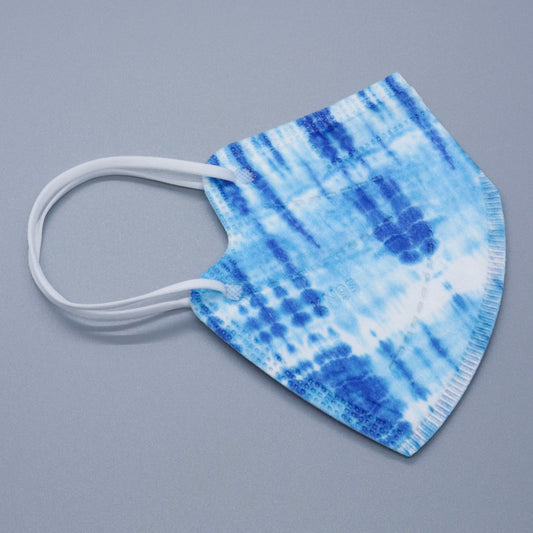 Light Blue Tie Dye Kids KN95 Masks - Updated Shape