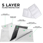 White Reusable and Washable Cloth Face Mask with PM2.5 Filter