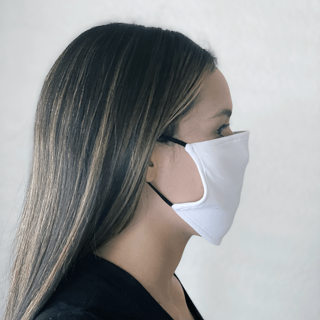 White Reusable and Washable Cloth Face Mask with PM2.5 Filter